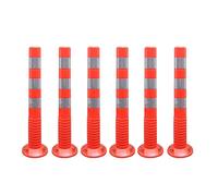 MJMLUCK Postes de señalización de tráfico Flexibles, Conos de precaución, Barrera de Seguridad de plástico de 76 cm de Alto para estacionamiento Comercial con Banda Reflectante,