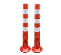 MJMLUCK Postes de señalización de tráfico Flexibles, Conos de precaución, Barrera de Seguridad de plástico de 76 cm de Alto para estacionamiento Comercial con Banda Reflectante,