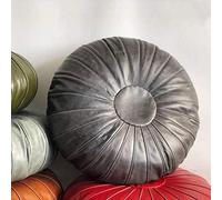 MJMLUCK Reposapiés Redondo otomano, puf Grande de Piel de Vaca auténtica marroquí, cojín para Mesa de Centro, Hecho a Mano, decoración Bohemia para Sala de Estar, marrón, 70 x 26 cm (28 x