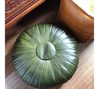 MJMLUCK Reposapiés Redondo otomano, puf Grande de Piel de Vaca auténtica marroquí, cojín para Mesa de Centro, Hecho a Mano, decoración Bohemia para Sala de Estar, marrón, 70 x 26 cm (28 x