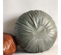MJMLUCK Reposapiés Redondo otomano, puf Grande de Piel de Vaca auténtica marroquí, cojín para Mesa de Centro, Hecho a Mano, decoración Bohemia para Sala de Estar, marrón, 70 x 26 cm (28 x