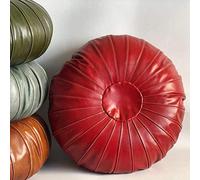 MJMLUCK Reposapiés Redondo otomano, puf Grande de Piel de Vaca auténtica marroquí, cojín para Mesa de Centro, Hecho a Mano, decoración Bohemia para Sala de Estar, marrón, 70 x 26 cm (28 x