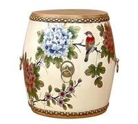 MJMLUCK Taburete de jardín Chino de Madera de 45 cm, Mesa Auxiliar para Interior y Exterior, Soporte para Plantas, reposapiés clásico Decorativo Estilo Chinoiserie, para Sala de Estar, Dormitorio y