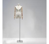 MJMLUCK Torso de maniquí con Base Gruesa, Altura Ajustable, maniquí de Sastre Fijo, Cabeza Desmontable, Brazos, Cuerpo de maniquí para exhibición de Ropa, para escaparate, Blanco A3 (Blanco A2