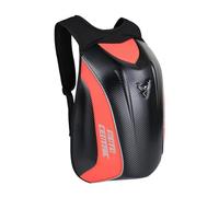 mjmoto Mochila para motocicleta, impermeable, de fibra de carbono, con carcasa rígida, reflectante, maleta de viaje, Rojo -, Tamaño estándar, Ciclismo, senderismo, camping, escalada, viajes, pesca