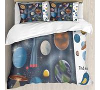 MJNLYDAO Ropa de Cama Cubierta de Conjunto elaborado en algodón 100%.,Especialmente Adecuado para hipoalérgicos,Encuentra en la Imagen. Juego de lógica. Espacio,228x264cm