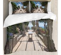 MJNLYDAO Ropa de Cama Cubierta de Conjunto elaborado en algodón 100%.,Especialmente Adecuado para hipoalérgicos,Hermoso Panorama Villa Rufolo Ravello Costa de Amalfi Históricamente Famosa,228x264cm