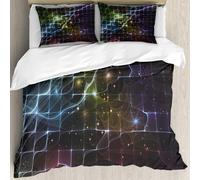 MJNLYDAO Ropa de Cama Cubierta de Conjunto elaborado en algodón 100%.,Especialmente Adecuado para hipoalérgicos,Serie Geometría del Espacio. sición de cuadrículas conceptuales, Curvas y e,228x264cm