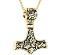 Mjolnir - Collar con colgante de martillo de Thor con forma de urna de martillo de Thor, con urna de cenizas conmemorativas, para hombres y mujeres