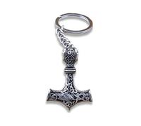 Mjolnir Llavero de Thor Martillo Vikingo Nórdico Amuleto Runa Llavero Regalo Joyería, plata, Talla única