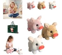 MJOYIS Cerdito Eléctrico de Peluche Realista, Nuevo Cerdito Interactivo Que Gatea, Juguete Electrónico de Cerdito Caminante, Cerditos de Peluche con Cola Que Se Mueve, Nariz Que Se(3pcs)