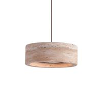 Mjsdjof Lámpara colgante de travertino natural, lámpara colgante de restaurante japonés, lámpara colgante de piedra con pantalla acrílica, LED - 18 W - 4000 K, luces de techo estilo Wabi-sabi