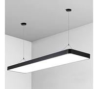 Mjsdjof Lámpara Colgante Larga de Isla de Cocina Delgada, lámpara de suspensión de Metal Negro con Pantalla de lámpara de Panel acrílico, Luces Colgantes de Techo LED Modernas de 72 W, candelabros de