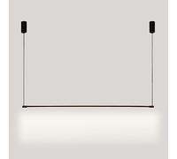 Mjsdjof Luces colgantes de barra de aluminio de 31.5 ", candelabros lineales de tubo largo, lámparas colgantes de flauta ultrafina para restaurantes, lámparas colgantes LED modernas, lámpara de isla d