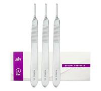 MJW Mango de Bisturí No.3 - Juego de 3 Piezas Mango de Artesanía de Acero Inoxidable No.3 Ideal para Arte en Madera, Fabricación de Tarjetas, Injertos, Escultura y Dermaplaning