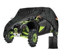 MJXTSUTH Funda UTV para Polaris Ranger XP 900 Deluxe Cab 2017-2019 | Cubierta Protectora Exterior Quad Resistente Todo Clima Oxford Cortavientos Antipolvo Negro