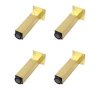 MJYDKBZ Patas para Muebles Baño Regulables, 4 Piezas Patas Mesas Doradas Pies de Sofá para Armario Aleación de Aluminio | Anodizada Pata Cama Altura Opcional: 3-40cm Pies Gabinete 25cm/9.8"