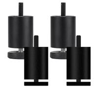 MJYDKBZ Patas para Muebles Regulables, 4 Piezas Patas Mesas Regulables Pies de Sofá Negro para Armario Aleación de Aluminio | Anodizada Pata Cama Altura Opcional: 6-25cm Pies Gabinete 8cm/3.1"