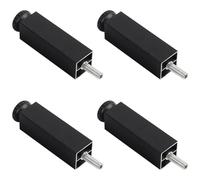 MJYDKBZ Pies de Muebles 10cm, 4 Piezas Patas para Mesas Regulables Pie Sofá Negros Patas Armario Aleación Aluminio | Anodizado Pata Cama Altura Opcional: 6-50cm Gabinete Pies Soporte 10cm/4"
