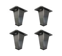 MJYDKBZ Pies de Muebles de Metal Negros, 4 Piezas Patas para Mesas Soporte Pie de Sofá Negro Patas Armario Acero Inoxidable | Pintada Pata para Cama Altura:6-30cm Gabinete Pies Soporte 8cm/3.1"