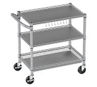 mjyyyds188 Carro de Almacenamiento Almacenamiento Ajustable del Metal de los estantes Carro rodado la Isla Cocina con guarnición manija y Estante