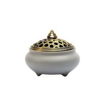 mjyyyds188 Porta Incienso Decorativo Quemador de Incienso cerámica, Ideal for purificar, Quemar, for rituales y decoración(Grey)