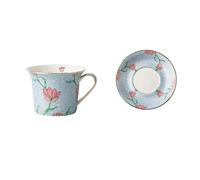 mjyyyds188 Taza de café decoración Juego de tazas café tulipán alto color, exquisito juego té negro cerámica for el hogar, la tarde(Blue)