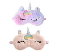 Mjzzh Juego de antifaces para Dormir para niños de 2 Piezas, Antifaz de Conejo Unicornio, Antifaz para Dormir Unicornio.Sleep Mask.