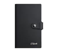 Mjzzh Set Cuaderno A6 Negro (con Pluma), 100 Páginas Rayadas, Con Portapluma, Cuaderno Portátil