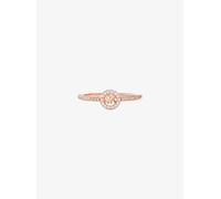 MK Anillo Fulton chapado en metales preciosos con adorno de logotipo e incrustaciones - Dorado Rosa - Michael Kors EU 55