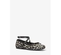 MK Bailarina plana Collette de pelo de becerro con estampado de leopardo - Negro - Michael Kors EU 37