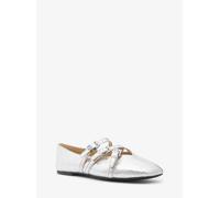 MK Bailarina plana Indy de piel cuarteada metalizada flexible - Plateado - Michael Kors EU 36