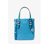 MK Bandolera Quinn extrapequeña de paja tejida a mano - Azul - Michael Kors ONE SIZE