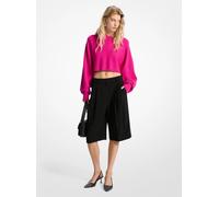 MK Bermudas plisadas de crepé - Negro - Michael Kors EU 34