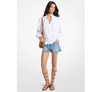 MK Blusa de voile de algodón con bordado floral - Blanco - Michael Kors XS