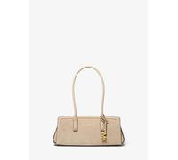 Michael Kors Laila - Bolso de hombro pequeño para mujer, Herrajes dorados/piel de gamuza/caqui, Medium