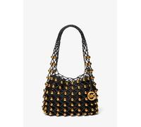 MK Bolso hobo de hombro Gwen pequeño de piel trenzada a mano con tachuelas (edición limitada) - Negro - Michael Kors ONE SIZE