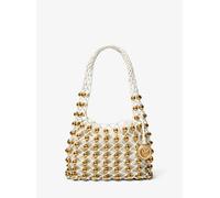 MK Bolso hobo de hombro Gwen pequeño de piel trenzada a mano con tachuelas (edición limitada) - Nude - Michael Kors ONE SIZE