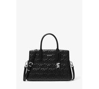 MK Bolso satchel Laila mediano con logotipo en relieve - Negro - Michael Kors ONE SIZE