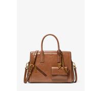 MK Bolso satchel Laila mediano de piel cuarteada con tarjetero - Marrón - Michael Kors ONE SIZE