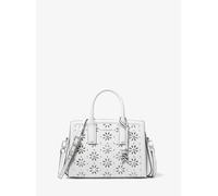 MK Bolso satchel Laila pequeño de piel cortada a láser con adornos - Blanco - Michael Kors ONE SIZE