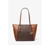 MK Bolso tote Charlotte grande de piel con logotipo y cremallera superior - Marrón - Michael Kors ONE SIZE