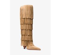 MK Bota alta Jayla de ante con flecos - Nude - Michael Kors EU 38.5