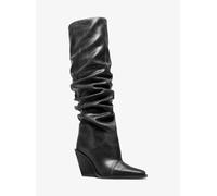 MK Bota Noemie arrugada de piel desgastada - Negro - Michael Kors EU 40