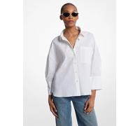 MK Camisa de popelina de algodón elástica - Blanco - Michael Kors M