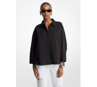 MK Camisa de popelina de algodón elástica - Negro - Michael Kors L