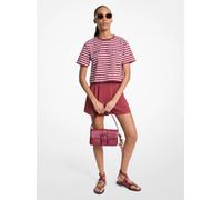 MK Camiseta corta de algodón a rayas con logotipo - Morado - Michael Kors XS