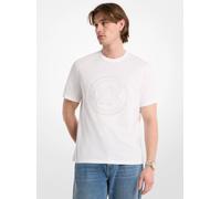 MK Camiseta de punto liso de algodón con adorno de logotipo - Blanco - Michael Kors XXL