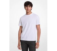 MK Camiseta de punto liso de algodón con estampado de logotipos - Blanco - Michael Kors S