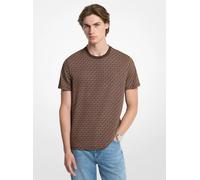 MK Camiseta de punto liso de algodón con estampado de logotipos - Marrón - Michael Kors L